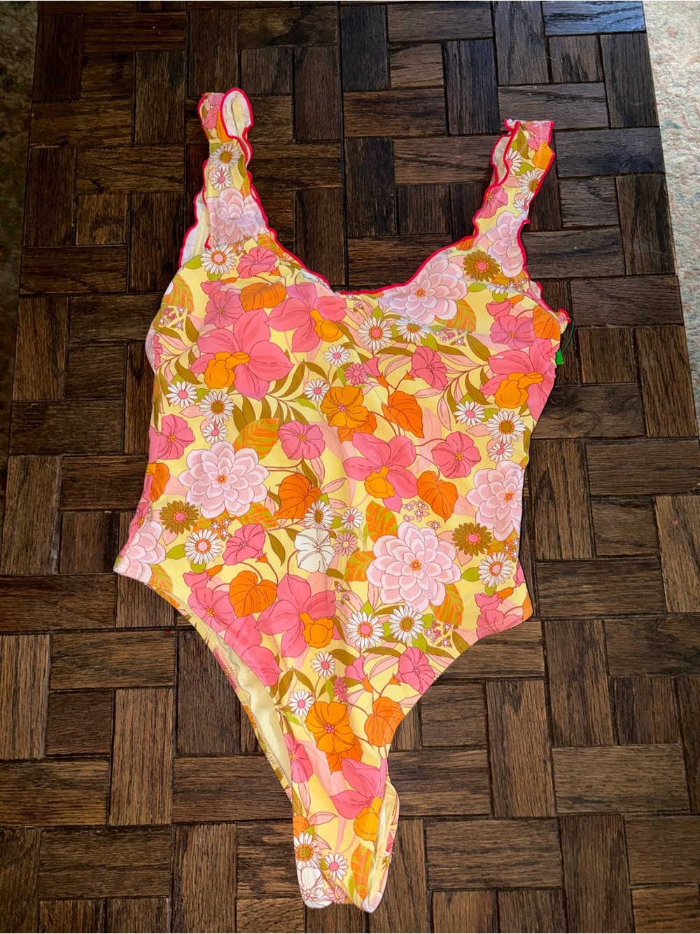 Cupshe one piece bathing suit swim persian retro floral cheeky
